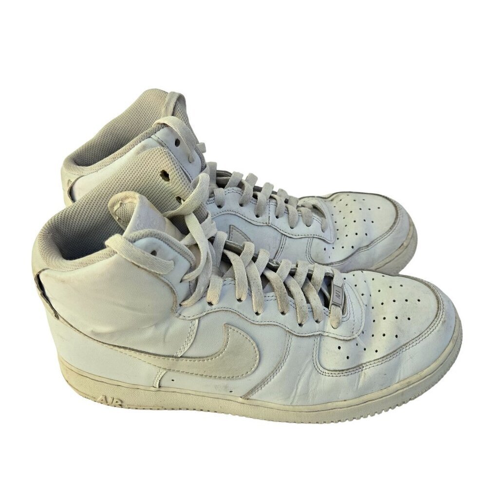 Nike Air Force 1 High-Top Sneakers CW2290-111 2020 White Leather Size 12.5
